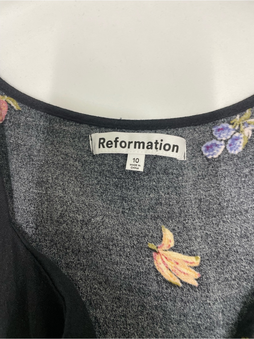 Reformation Black Midi Dress with Small Floral Print - Picture 5 of 10